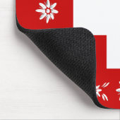 Schweizer Flagge und Edelweiß 2 Mousepad (Ecke)