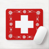 Schweizer Flagge und Edelweiß 2 Mousepad (Mit Mouse)