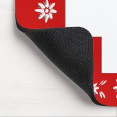 Schweizer Flagge und edelweiss 2 Mousepad (Ecke)