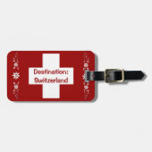 Schweizer Flagge und edelweiss Gepäckanhänger (Vorderseite horizontal)