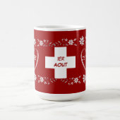 Schweizer Flagge und edelweiss Kaffeetasse (Mittel)
