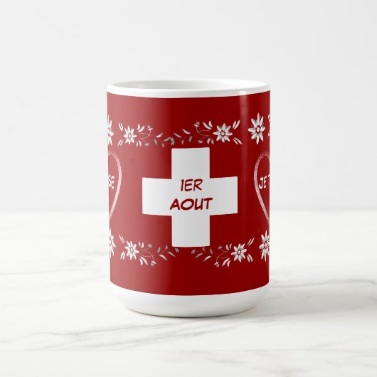 Schweizer Flagge und edelweiss Kaffeetasse (Mittel)