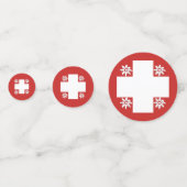 Schweizer Flagge und Edelweiß Konfetti (Vorderseiten)