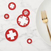 Schweizer Flagge und Edelweiß Konfetti (Gruppe)