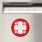 Schweizer Flagge und Edelweiß Magnet (In Situ (Geschirrspüler))