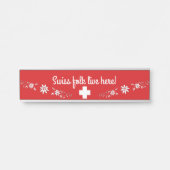 Schweizer Flagge und Edelweiß Türschild (Vorderseite )