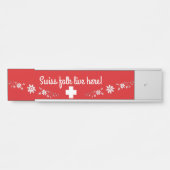 Schweizer Flagge und Edelweiß Türschild (Vorderseite )