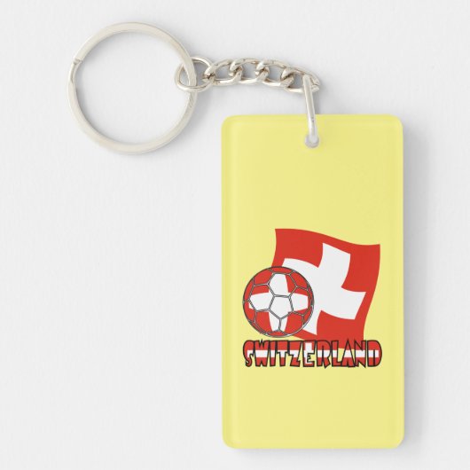 Schweizer Flagge und Fußball Schlüsselanhänger (Vorderseite)