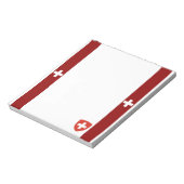 Schweizer Flagge und Wappen Notizblock (Rotiert)