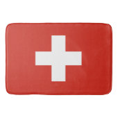 Schweizer Flagge - weißes Kreuz Badematte (Vorderseite)
