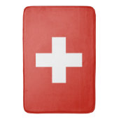 Schweizer Flagge - weißes Kreuz Badematte (Vorderseite Vertikal)