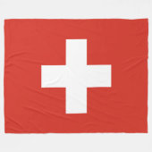 Schweizer Flagge - weißes Kreuz Fleecedecke (Vorderseite (Horizontal))
