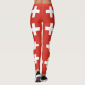 Schweizer Flagge - weißes Kreuz Leggings (Rückseite)