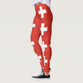 Schweizer Flagge - weißes Kreuz Leggings (Links)