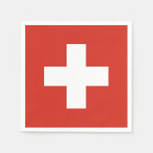 Schweizer Flagge - weißes Kreuz Serviette (Vorderseite)