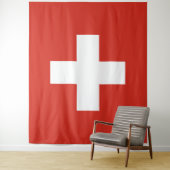 Schweizer Flagge - weißes Kreuz Wandteppich (Beispiel)