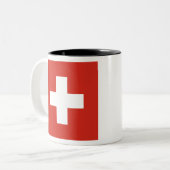 Schweizer Flagge Zweifarbige Tasse (Vorderseite Links)