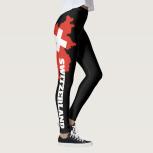 Schweizer Flaggen-Leggings - Schweiz-Kartendesign  Leggings