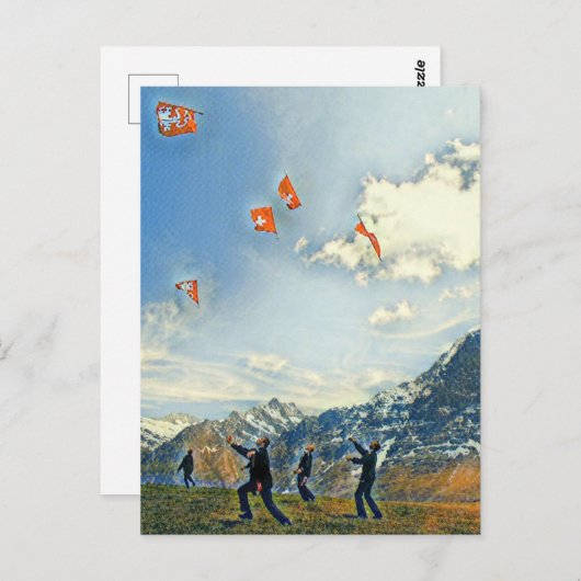 Schweizer Flaggen Postkarte (Vorne/Hinten)