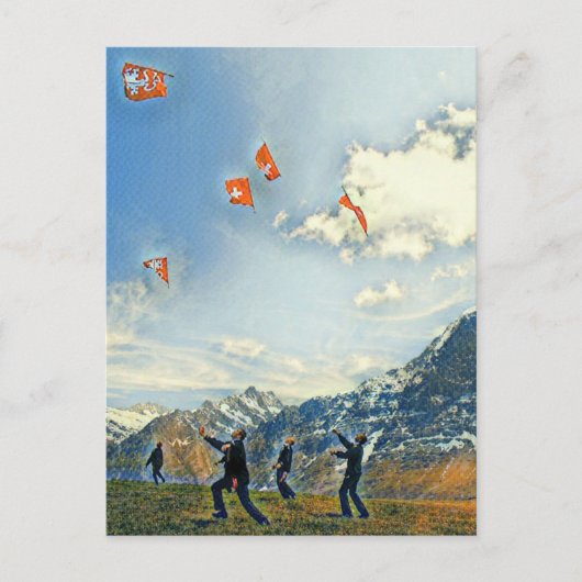 Schweizer Flaggen Postkarte (Vorderseite)