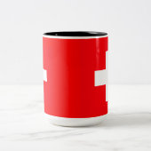 Schweizer Flaggen-Tasse Zweifarbige Tasse (Mittel)