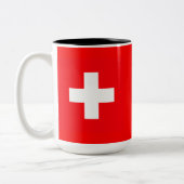 Schweizer Flaggen-Tasse Zweifarbige Tasse (Links)
