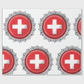 Schweizer Flaggenflaschenverschluss Rot-Weißes Kre Geschenkpapier (Flach)
