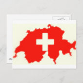Schweizer Flaggenkarte Postkarte (Vorne/Hinten)