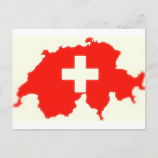 Schweizer Flaggenkarte Postkarte (Vorderseite)
