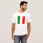 Schweizer Flaggentext der Neuchatel-Provinz T-Shirt (Vorne ganz)