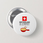 Schweizer Fondue lustig Button (Vorne & Hinten)