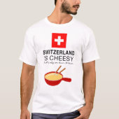 Schweizer Fondue lustig T-Shirt (Vorderseite)