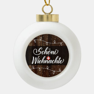 Schweizer frohe Weihnachten, Schöni Wiehnachte Keramik Kugel-Ornament