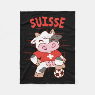 Schweizer Fussball Kuh Fussball Fan Schweiz Flagge Fleecedecke
