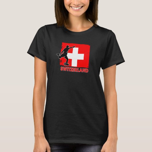 Schweizer Fußballfan 2022 Nationalfußball Tee (Vorderseite)
