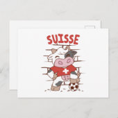Schweizer Fußballfußballfahne Schweiz Flagge Postkarte (Vorne/Hinten)