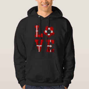 Schweizer Fussballteam Liebe Herz Schweizer Wurzel Hoodie