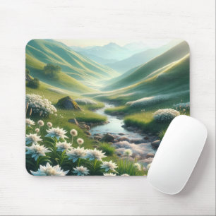 Schweizer Gebirge und Edelweiss Mousepad