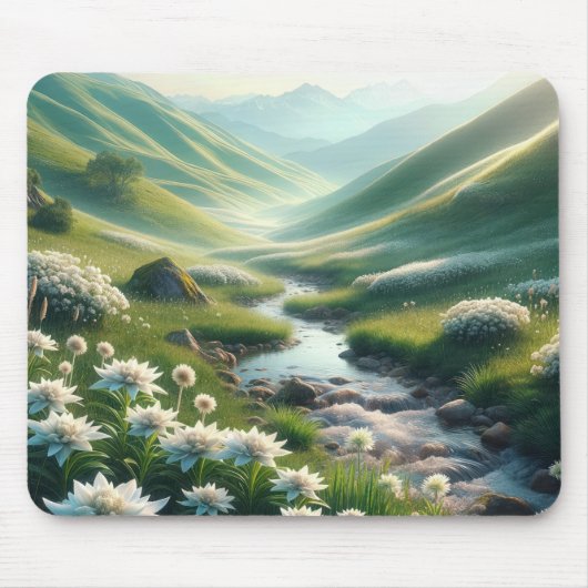 Schweizer Gebirge und Edelweiss Mousepad (Vorne)