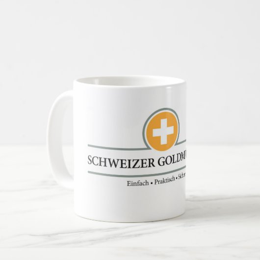 Schweizer Goldmünzen Tasse (Vorderseite Links)