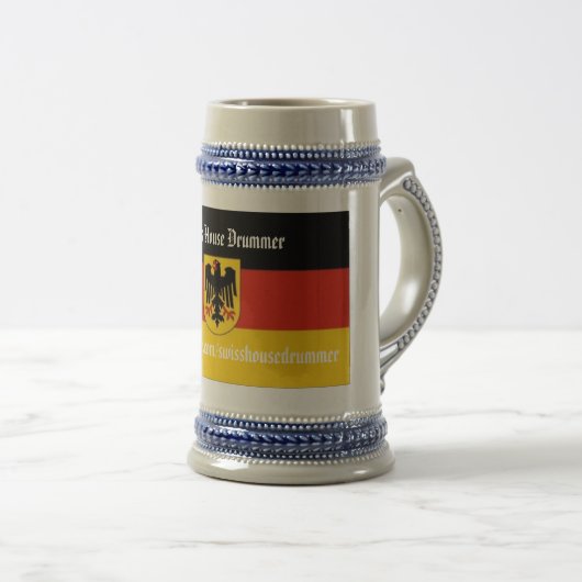 Schweizer Haus-Schlagzeuger Bierglas (VorderseiteRechts)
