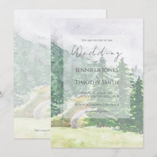 Schweizer Hochzeit im Kiefernwald Einladung