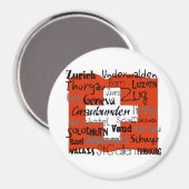 Schweizer Kantone Lg Button Magnet (Vorderseite/Rückseite)