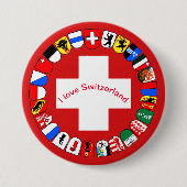 Schweizer Kantone und Flagge Button (Vorderseite)