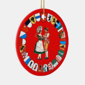 Schweizer Kantone und Tänzer Keramik Ornament (Rechts)