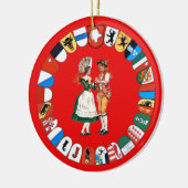 Schweizer Kantone und Tänzer Keramik Ornament (Links)