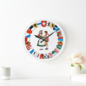 Schweizer Kantone und Volkstänzer mit großer Uhr (Zuhause)