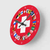 Schweizer Kantonswappen Runde Wanduhr (Winkel)