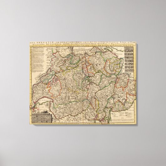 Schweizer Karte Leinwanddruck (Vorderseite)