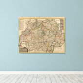 Schweizer Karte Leinwanddruck (Insitu (Holzboden))
